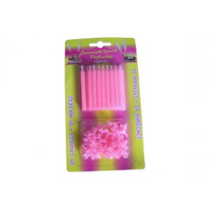 20 bougies roses